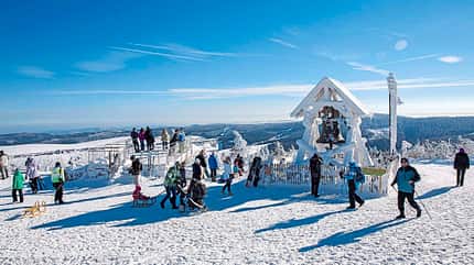 Erzgebirge, weihnachten, schnee, fichtelberg, freilandpyramide, klingenthal Fichtelberg