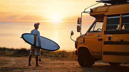 Cornwall, Campingbus, Schulbus, Surfen, Camping, England Cornwall Surfen