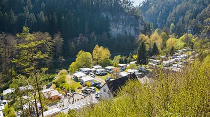 Fränkische Schweiz, Deutschland, Burgruine, Anseß, Camping Fränkische Schweiz