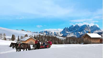 Dolomiten, Camping, Winter, Ski, Österreich, Italien Dolomiten im Winter