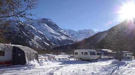 Camping Morteratsch, Wintercamping, Schweiz, Campingplatz Camping Morteratsch