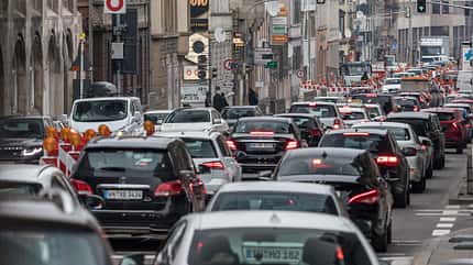 Stau, Luftverschmutzung, Städte Stau, Luftverschmutzung, Städte