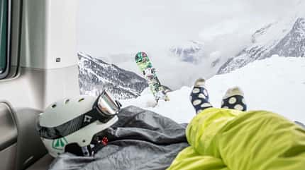 VW, T6 California, Wintercamping, Snowboarding, Campingbus VW T6 California