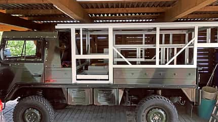 leser-mobil, pinzgauer, selbstausbau, umbau Leser-Mobil Pinzgauer