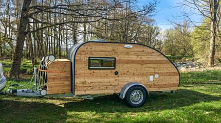 Pletz Woody, Holzbau Pletz, Teardrop, Minicaravan, Campen Pletz Woody von Holzbau Pletz