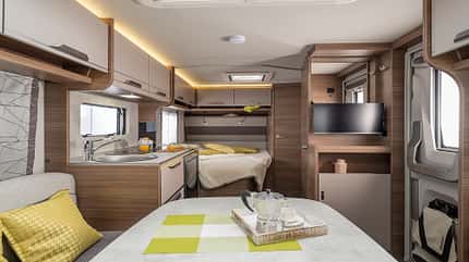 Kaufberatung leichte Caravans, Caravan Knaus Sport Innenansicht