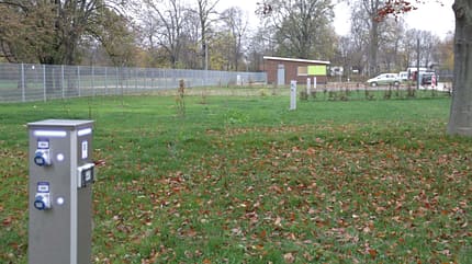 Wohnmobilpark Bruchsal, Stromsäulen, Stellplatz Wohnmobilpark Bruchsal, Stromsäulen, Stellplatz
