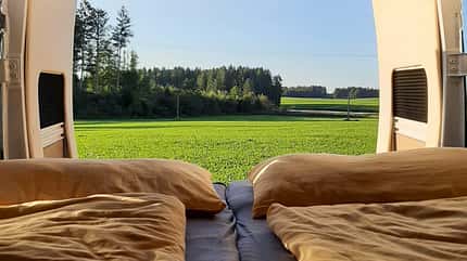 Malibu Van, Heckbett, Doppelbett Malibu Van, Heckbett, Steingaden, Bayern, Doppelbett