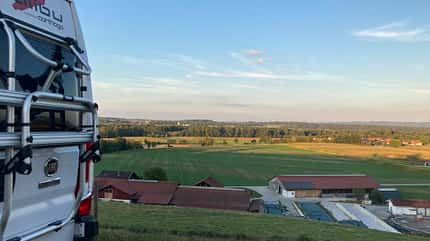 Vanlife, Fahrradträger, Fridolfing, Bayern, Campingbus Bayern, Felder, Vanlife, Fridolfing
