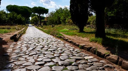 Via Appia, Rom, Italien, Kopfsteinpflaster Via Appia, Italien, Rom