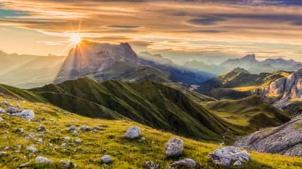 Alpen, Sonnenaufgang, Langkofel, Dolomiten, Berge Alpen, Sonnenaufgang, Langkofel, Dolomiten, Berge