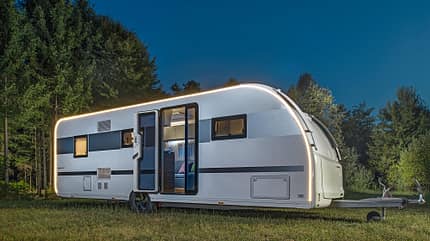 Luxuscaravan, Wohnwagen, Außenbeleuchtung, LED-Band, Adria, Alpina Adria Alpina 663 PT