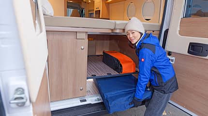 Dauertest,Reisemobil, Malibu 640 LE RB Dauertestabschluss Malibu Stauraum Zugang vom Heck