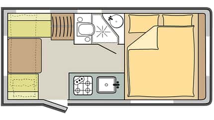 Silver Trend 380 (2023), Hubdach Caravan, Test Silver Trend 380 (2023) Grundriss f