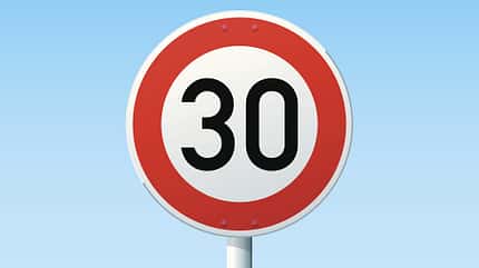 Clear Sky,Number 30,Vector,Single Object,Illustration and Painting,Pole,Speed Limit Sign,Color Image,Computer Graphic,Circle,White,Red,Gray,Blue,Black,German Culture,Transportation,Outdoors,Horizontal,Germany,Sky,Road Sign,Sign,Metal Pole,Clip Art,ISTEXT2012 German Road Sign Speed Limit 30 kmh