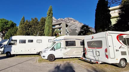 Der Stellplatz in Riva del Garda 