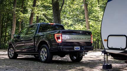 Pickup, Ford, Wald, Heckansicht, Ankuppeln Ford F 150
