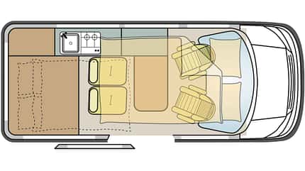 Roehn Camp Ultimate (2023), Campervan Rhoen Camp Ultimate Grundriss f