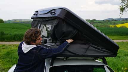 Porsche 911, Dachzelt, Camping Porsche 911 mit Dachzelt