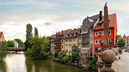 Nuernberg, Fraenkisches Seenland, Bayern Nuernberg Reise Holzbruecke