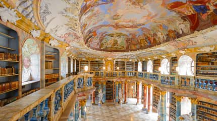 Barockstraße Oberschwaben Bibliothekssaal im Kloster in Wiblingen