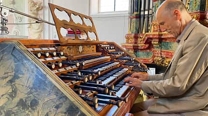 Barockstraße Oberschwaben Kantor an der Gabler-Orgel
