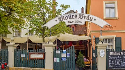 Oberfranken, Reise, Biergarten, Bier Oberfranken Reise Mahrs-Braeu f