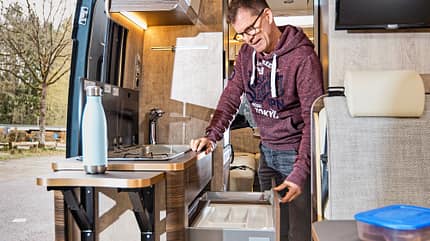 Küche, Mokkabraun, Schubladen, Besteck, Waschbecken Küche, Mokkabraun, Schubladen, Besteck, Waschbecken