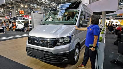 Campingbus, Messe Düsseldorf, Caravan Salon, Außenansicht, MAN Campingbus, Messe Düsseldorf, Caravan Salon, Außenansicht, MAN