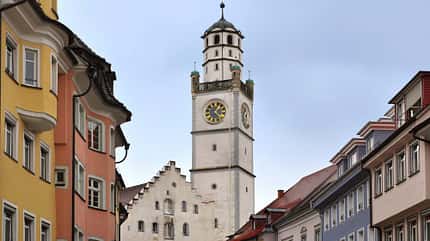 Old tower Blaserturm and the historic houses of Ravensburg, Baden-Wurttemberg, Germany. Old tower Blaserturm and the historic houses of Ravensburg, Baden-Wurttemberg, Germany.