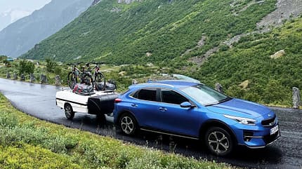 Fahrt, Berge, Anhänger, Auto Fahrt, Berge, Anhänger, Auto