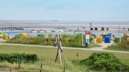 Strand, Nordsee, Nordseelagune, Strandkörbe Strand, Nordsee, Nordseelagune, Strandkörbe