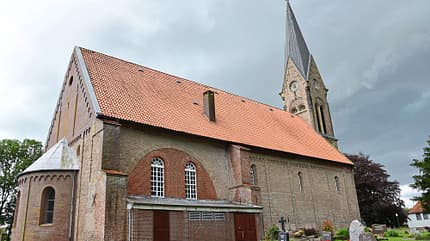 Kirche, Langwarden, Kartografie, roter Stein Kirche, Langwarden, Kartografie, roter Stein