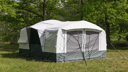 Faltcaravan Decathlon aufgebaut Faltcaravan Decathlon aufgebaut