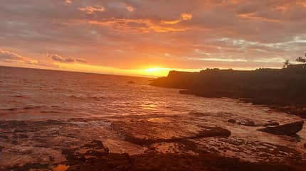 Küste, Felsen, Meer, Horizont, Sonnenuntergang Küste, Felsen, Meer, Horizont, Sonnenuntergang