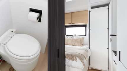 Caravan, international, Wohnwagen, USA, Hersteller, Aero Build Werbefotografien des Herstellers zeigen den Lifestyle-Caravan Coast Model 1 von innen und von außen
