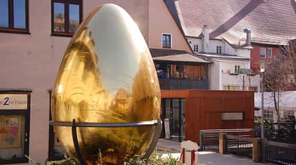 schwabach, historisch, eier, golden, marktplatz, kirche, alt, reisen Schwabach goldenes Ei