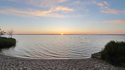Sand, Waasser, Horizont, Sonnenuntergang, Himmel Sand, Waasser, Horizont, Sonnenuntergang, Himmel
