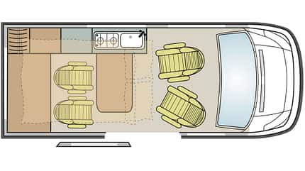 nissan, kompaktcamper, vergleich Nissan - Grundriss