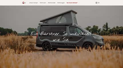 Screenshot, Individual, Bürstner Screenshot der Bürstner-Webseite für Bürstner Individual