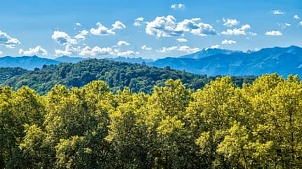 Panorama, BŠume, Berge, Himmel, Horizont Panorama, BŠume, Berge, Himmel, Horizont