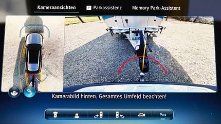 Rückfahrkamera Symbolbild, Rückfahrkamera mit Wohnwagen