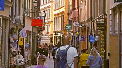 Stockholm, Einkaufsmeile, Menschen, Fassaden, Stra§e