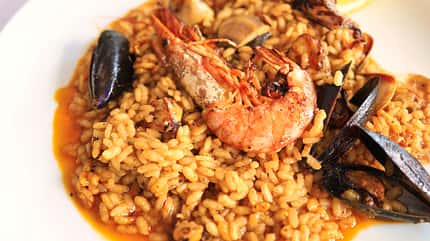 Reispfanne Paella, Krustentiere, Muscheln