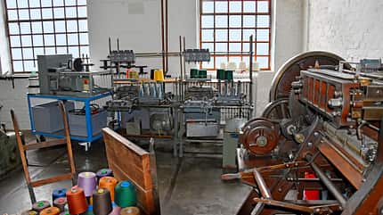 Leinenweberei, Garn, GerŠte, Fenster Leinenweberei, Garn, GerŠte, Fenster