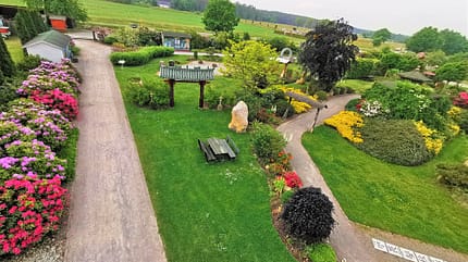 Vogelperspektive, Garten, Blumenbeete, BŠume, Malerisch Vogelperspektive, Garten, Blumenbeete, BŠume, Malerisch