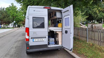 Clever, Spirit 600, Campingbus, Einzelbetten, Praxischeck, Ladung Clever Spirit 600 im Praxischeck; Bus ist gepackt