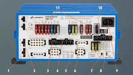 EBL, Schalter, Nummerierungen, Stecker, Anschlüssse EBL, Schalter, Nummerierungen, Stecker, Anschlüssse