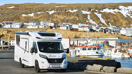 reise, mobil-tour, island Hafen