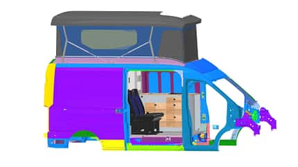 Pureflexx Escape 600 technische Zeichnung Aufstelldach mit paralleler Aufstellmechanik